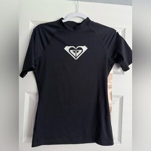 Roxy Charcoal Short Sleeve Rash Guard